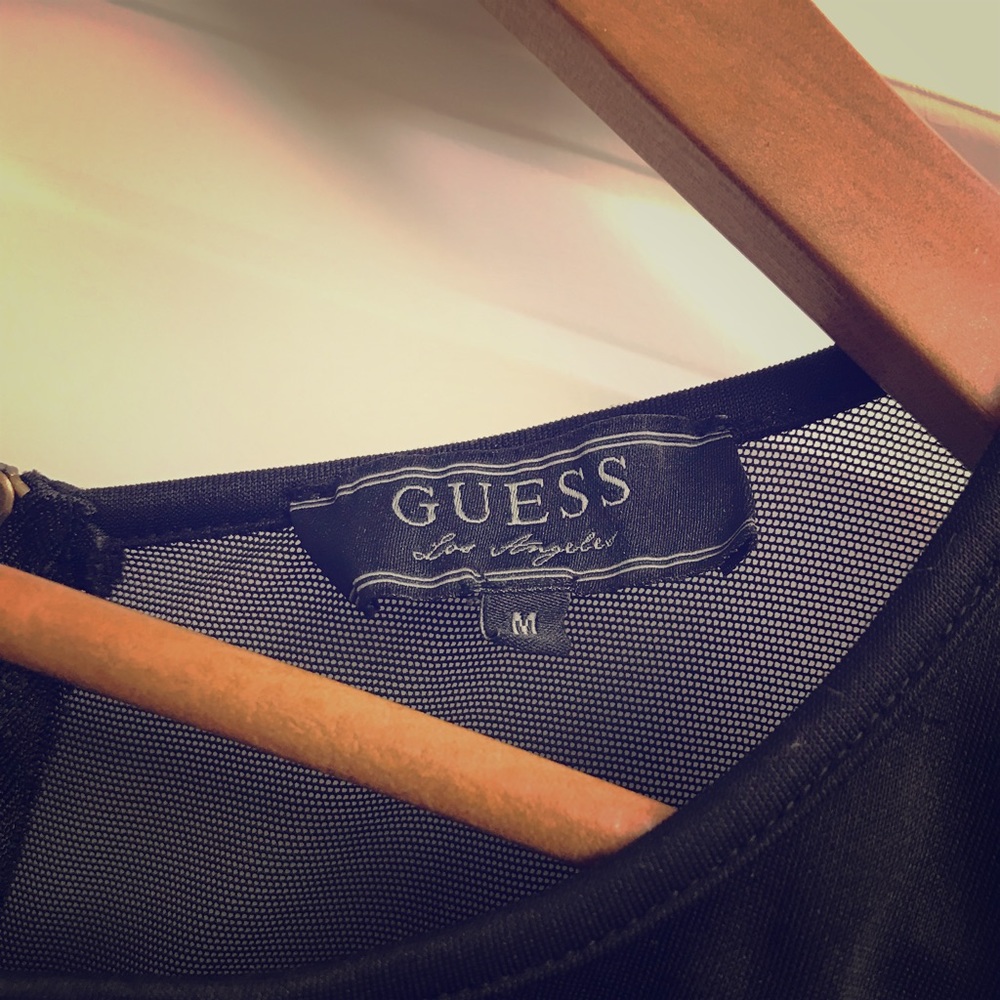 Black Guess Mesh and Peplum dress